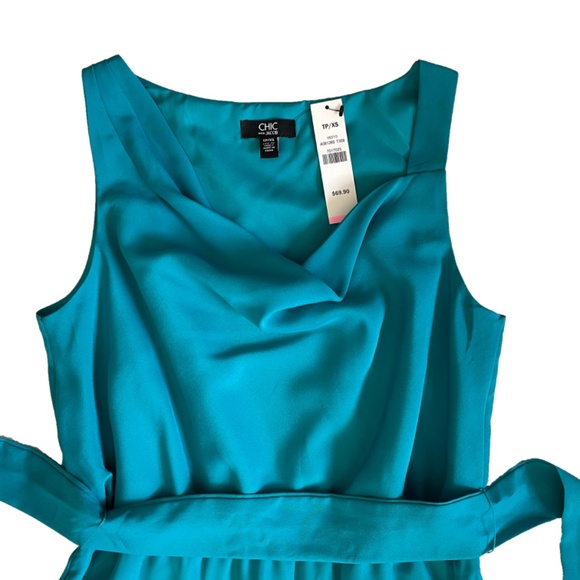 BNWT Jacob Cowl Neck Dress with Tie in Teal Size XS - Picture 3 of 5